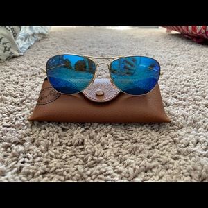 Rayban Cockpit Aviators with Blue Lenses